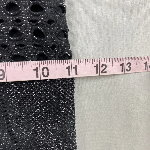 Vintage Y2k Bebe Mini Bodycon Dress Petite P/S Black Sexy Lace Stretch Metallic - Picture 9 of 12